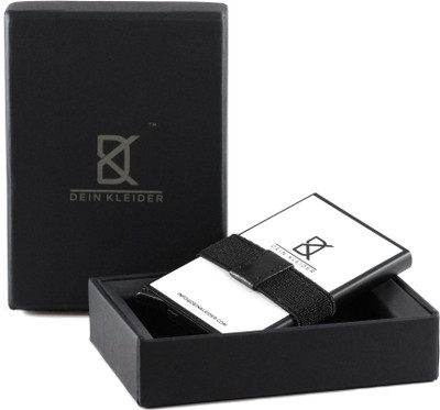 

DEIN KLEIDER Minimalist Design Anti Theft RFID Metal Card Wallet (Black) 6 Card Holder(Set of 1, Black)