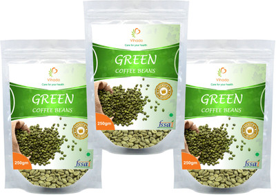 

Vihado Premium Green Coffee Beans / 100% Pure,Natural,Organic & Unroasted / 3 Pack of 250g (Total 750g) Instant Coffee 750 g(Pack of 3)