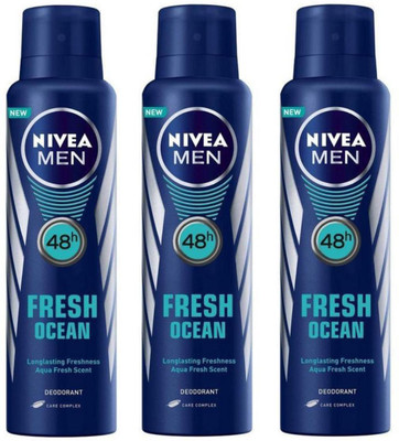 

Nivea Ocean Body Spray - For Men(450 ml, Pack of 3)