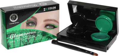 

colors queen Glamorous Long wear Gel Kajal & Eye liner 4 g(Black, Green)