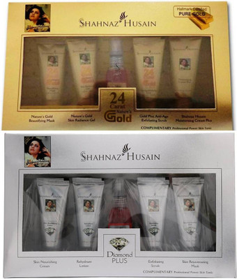 

Shahnaz Hussain Diamond Plus- Gold Facial Kit- Set of 2 55 ml(Set of 5)