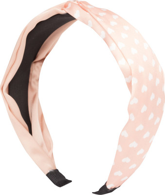 

Globus Heart Motif Twisted Fabric Hair Band Hair Band(Pink)