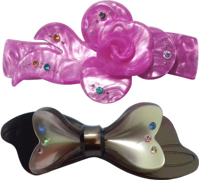 

Shreya Collection Combo of 2 Multicolour Shiny Hair Ponytail Barrette Clutcher Clip Alligator Buckle - 10068.14 Hair Clip(Multicolor)