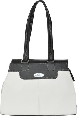 FD Fashion Women Shoulder Bag(White, Black), Black;white