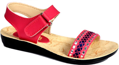 

Bata Girls Velcro Strappy Sandals(Pink