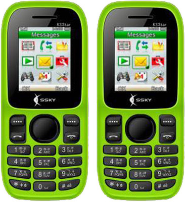 

Ssky K3 Star Combo of Two Mobiles(Green)