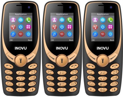 

Inovu A1s Plus Pack of Three Mobiles(Black & Gold)