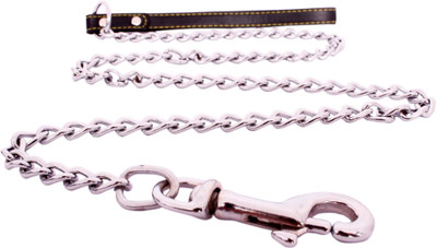 

SRI High Quality Metal Chain Pet Dog Lead Leash With Black PU Handle For Medium and Small Size Dogs 126 cm Dog Chain Leash(Black)