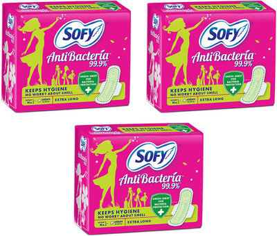 

Sofy ANTI BACTERIA EXTRA LONG SANITARY PAD, ( 15 PADS PACK ), SET OF 3 PACKS, TOTAL 45 PADS Sanitary Pad(Pack of 45)