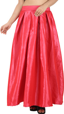 

Svt Ada Collections Solid Women's Pleated Red Skirt, Carrot