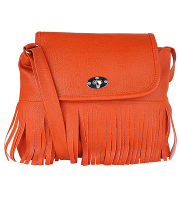 

Ankita Fashion World Girls Casual Orange PU Sling Bag