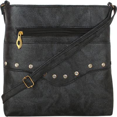 

Fillincart Women Casual Black PU Sling Bag