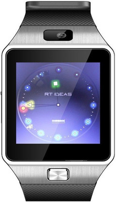 Amgen Am Silver Smartwatch(Black Strap Free Size)