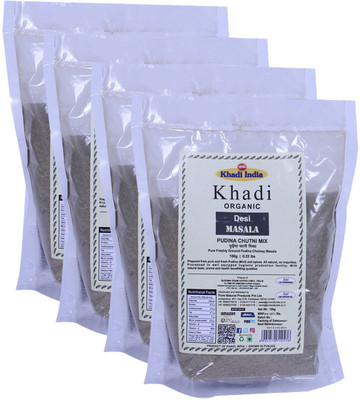 

Khadi Organic Pudina Chutney Masala - 100 GM - Set of 4(4 x 25 g)