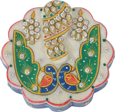 

ramani Handicraft Rajasthani Traditional marbel Hand Work Sindoor Box for Women (White) marbel Hand Work Sindoor Box for Women Vanity Box(Multicolor)