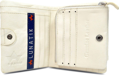 

lunatik Men White Genuine Leather Wallet(11 Card Slots)