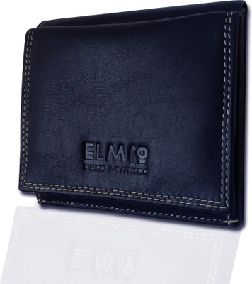 

EL Mio Men Blue Genuine Leather Wallet(10 Card Slots), Dark blue