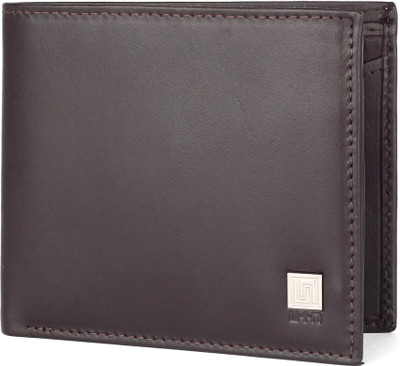 

U+N Men Brown Genuine Leather Wallet(4 Card Slots)