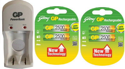 

Godrej S350 With 2500 AA 4pl Camera Battery Charger(White , Green)