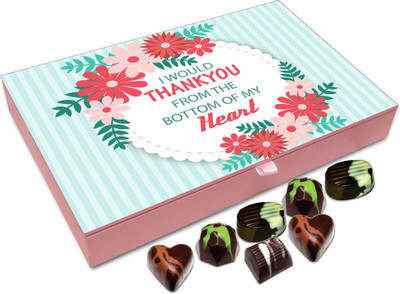 

Chocholik Gift Box - I Would Thankyou From The Bottom Of My Heart Chocolate Box - 12pc Truffles(144 g)