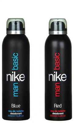 

Nike Basic Blue and Red Body Spray - For Men(400 ml, Pack of 2)