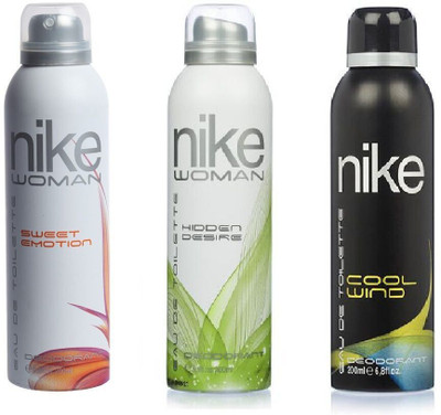 

Nike N150 Sweet Emotion & N150 Woman Hidden Desire Deodorant Spray - For Men & Women(600 ml, Pack of 3)