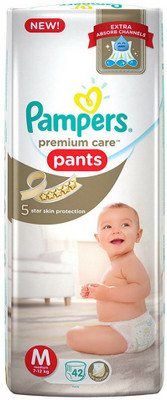 

Pampers Premium Care Medium Size Diapers Pants (42 Count) - M(42 Pieces)