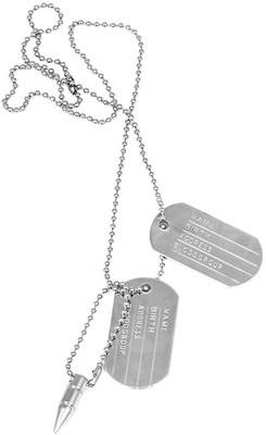 

MadSwag Military Locket Dog Tag Chain With Plain Silver Dog Tag