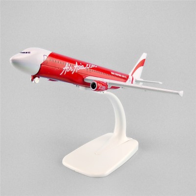 Sage Square 1:300 AirAsia Airbus A320 Scale Metal Model Aircraft, Highly Detailed Souvenir Model Aircraft Collection Metal Paper Weights  with Glossy(Set Of 1, White, Red)