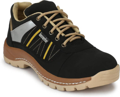 

Kavacha Steel Toe Safety Shoe, S39 Outdoors For Men(Multicolor, Black beige