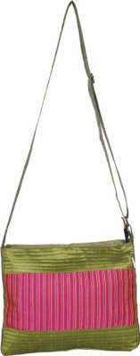 

Empower Trust Women Casual Green, Pink Cotton Sling Bag