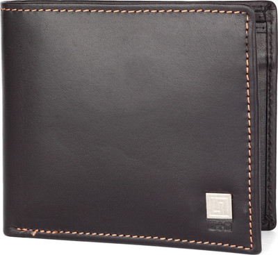 

U+N Men Black Genuine Leather Wallet(4 Card Slots)