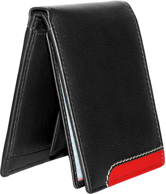 

Justrack Men Black, Red Genuine Leather Wallet(4 Card Slots), Brown