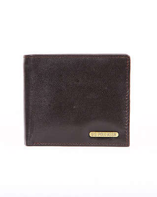 

U.S. Polo Assn Men Brown Genuine Leather Wallet(4 Card Slots)