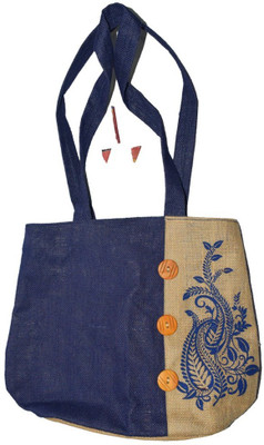 

Empower Trust Tote Bag Wooden Button Multipurpose Bag(Blue, 10 L)