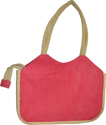 

Empower Trust Ladies Handbag normal Jute Multipurpose Bag(Pink, Beige, 16 L)