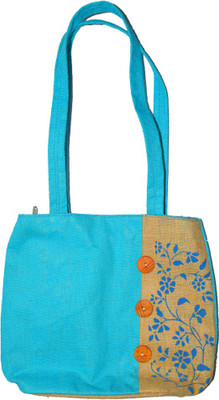 

Empower Trust Tote Bag Wooden Button Multipurpose Bag(Light Blue, Beige, 10 L)