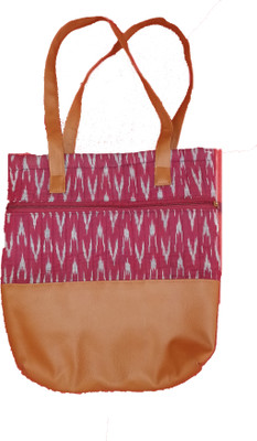 

Empower Trust Ladies Handbag Ikkat n leather Multipurpose Bag(Red, Beige, 16 L)
