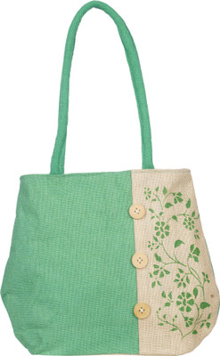 

Empower Trust Tote Bag Wooden Button Multipurpose Bag(Green, Beige, 10 L)