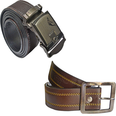 

LOOPA Men Formal Multicolor Synthetic Belt, Brown