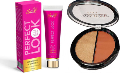 

iba halal iba bb cream and miss rose 2 in 1 blusher and highlighter(Set of 2)