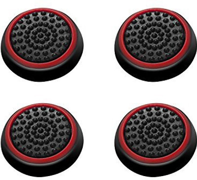 

Microware [2 Pair / 4 Pcs] Wireless Controllers Silicone Analog Thumb Grip Stick Cover, Game Remote Joystick Cap for PS4 Dualshock 4/ PS3 Dualshock 3/ PS2 Dualshock/ Xbox One/ Xbox 360, Black/Red Gaming Accessory Kit(Red & Black, For PS4, Xbox One, Xbox 3
