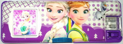 

A2Z Calculator; LIght; Twin Sharpener; Frozen Art Plastic Pencil Box(Set of 1, Multicolor)