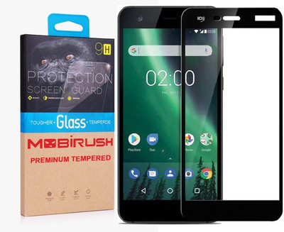 MOBIRUSH Edge To Edge Tempered Glass for Nokia 2(Pack of 1)