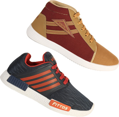 

Vintex Fashion  & King 7 Casual Shoes Combo Casuals For Men(Maroon, Multi