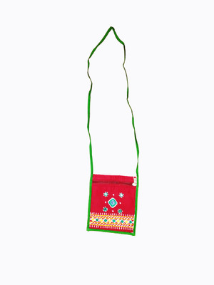

Empower Trust Girls Casual Red, Green Cotton Sling Bag, Green;red