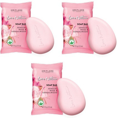 

Oriflame Sweden Love Nature Soap Bar Rose & Sandalwood(225 g, Pack of 3)