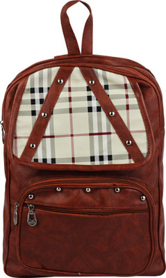 

BISMAADH Brown Designer Studded 2.5 L Backpack(Brown)