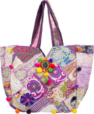 

Handmade Violet mirror Multipurpose Bag(Multicolor, 4 L)
