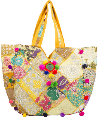

Handmade Yellow mirror Shoulder Bag(Multicolor, Yellow, 4 L)